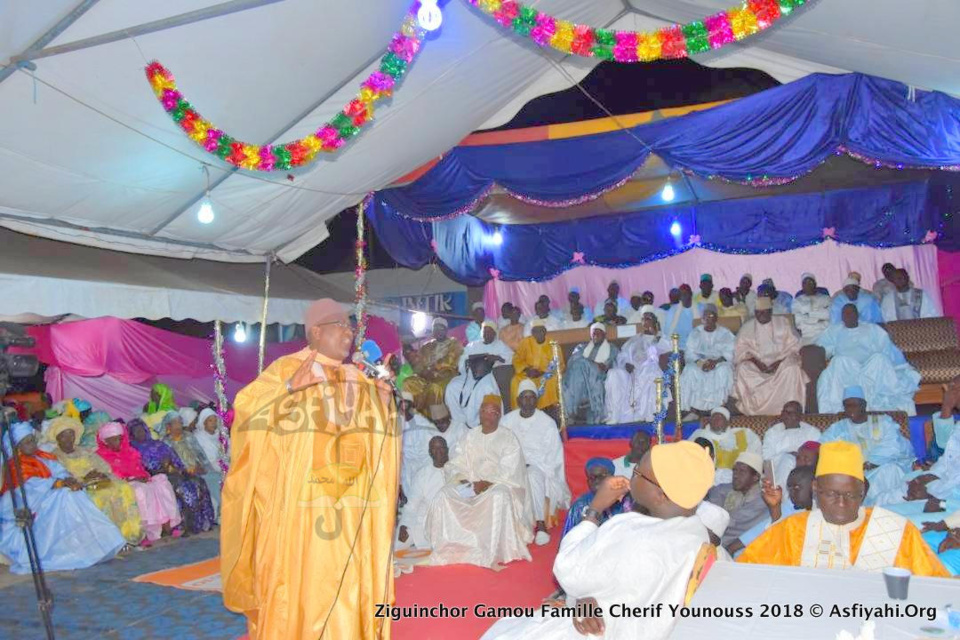PHOTOS - ZIGUINCHOR - Le Khalif General des Tidianes Serigne Babacar Sy Mansour a presidé ce Samedi 28 Avril 2018, le Gamou annuel de la famille de Cherif Younouss Aidara, precisement de Cherif Bachir Aidara de Ziguinchor Santhiaba
