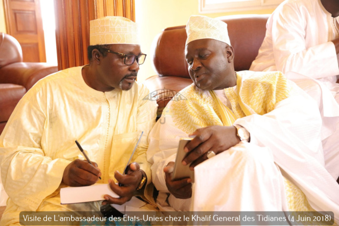 PHOTOS - L'ambassadeur des Etats-unies reçu par le Khalif Général des Tidianes Serigne Mbaye Sy Mansour: L'exception Sénégalaise, la lutte contre le Terrorisme au menu des échanges PHOTOS - L'ambassadeur des Etats-unies reçu par le Khalif Général des Tidianes Serigne Mbaye Sy Mansour: L'exception Sénégalaise, la lutte contre le Terrorisme au menu des échanges