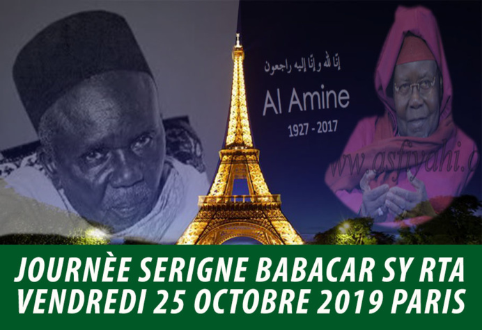 FRANCE - PARIS : Journée Serigne Babacar Sy rta dédiée à Serigne Abdoul Aziz Sy Al Amine sous la présence de Serigne Moustapha Sy Abdou ce vendredi 25 Octobre 2019