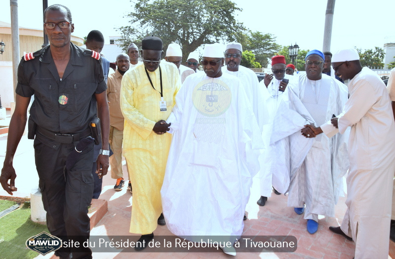 PHOTOS - MAWLID 2019 - Accueil du President Macky Sall à Tivaouane par le Khalif General des TIdianes et la famille de Seydil Hadj Malick SY
