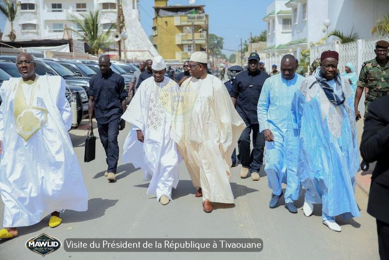 PHOTOS - MAWLID 2019 - Accueil du President Macky Sall à Tivaouane par le Khalif General des TIdianes et la famille de Seydil Hadj Malick SY