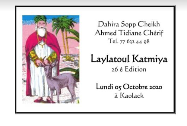 KAOLACK - Leylatoul Katmiya Dahira Sopey Cheikh, Lundi 05 Octobre 2020 en format Télévisé 