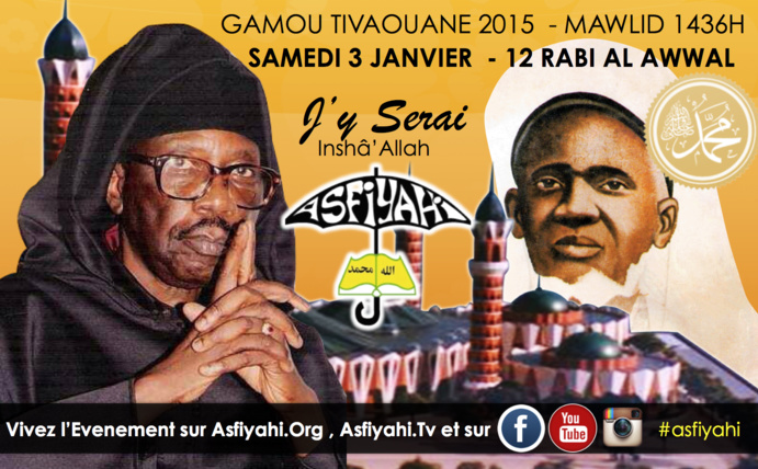 Le Gamou sera célébré dans la nuit du Samedi 3 au Dimanche 4 Janvier 2015
