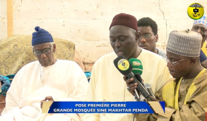 Pose Première Pierre de la Grande Mosquée de Sine Makhtar Penda Présidée par Serigne Mbaye Sy Abdou