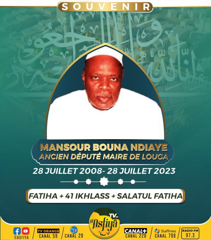 Jour férié le lendemain de la Tamkharite : Le legs d’un homme pieux, feu Mansour Bouna Ndiaye, ancien député-maire de Louga Jour férié le lendemain de la Tamkharite : Le legs d’un homme pieux, feu Mansour Bouna Ndiaye, ancien député-maire de Louga