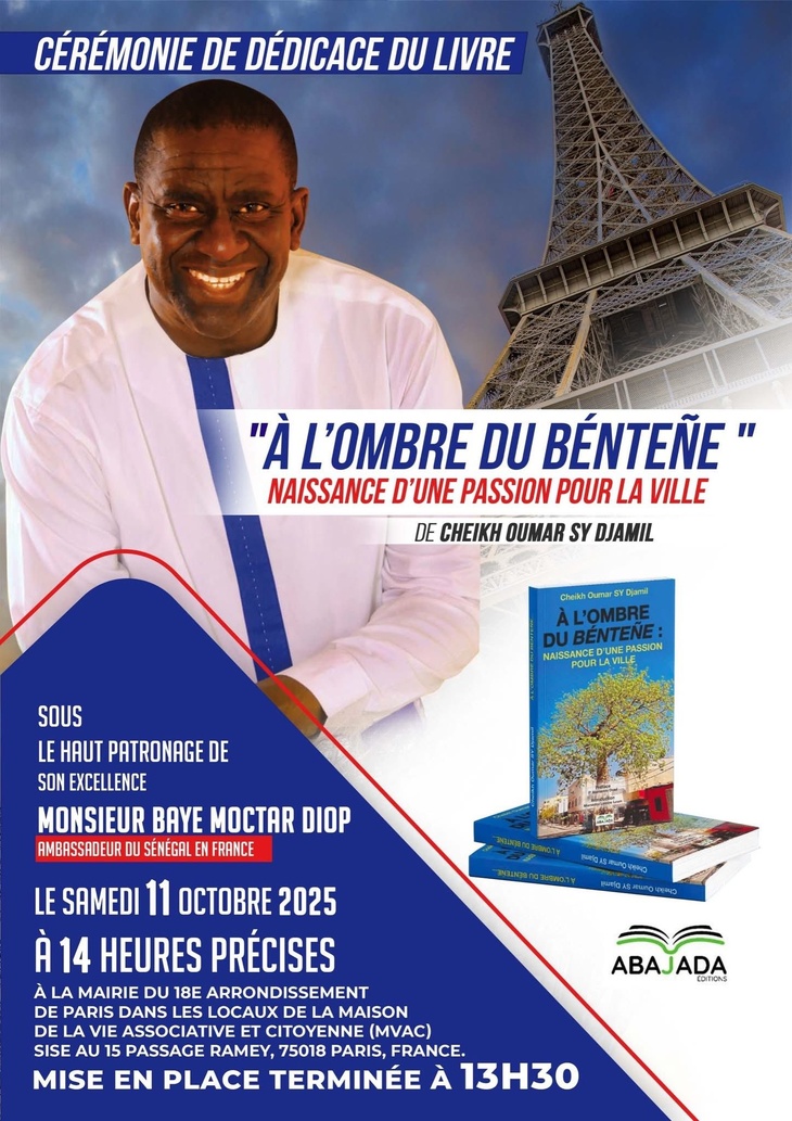 Serigne Cheikh Oumar Sy Djamil annonce deux dédicaces à Paris et Marrakech pour son nouveau livre Serigne Cheikh Oumar Sy Djamil annonce deux dédicaces à Paris et Marrakech pour son nouveau livre