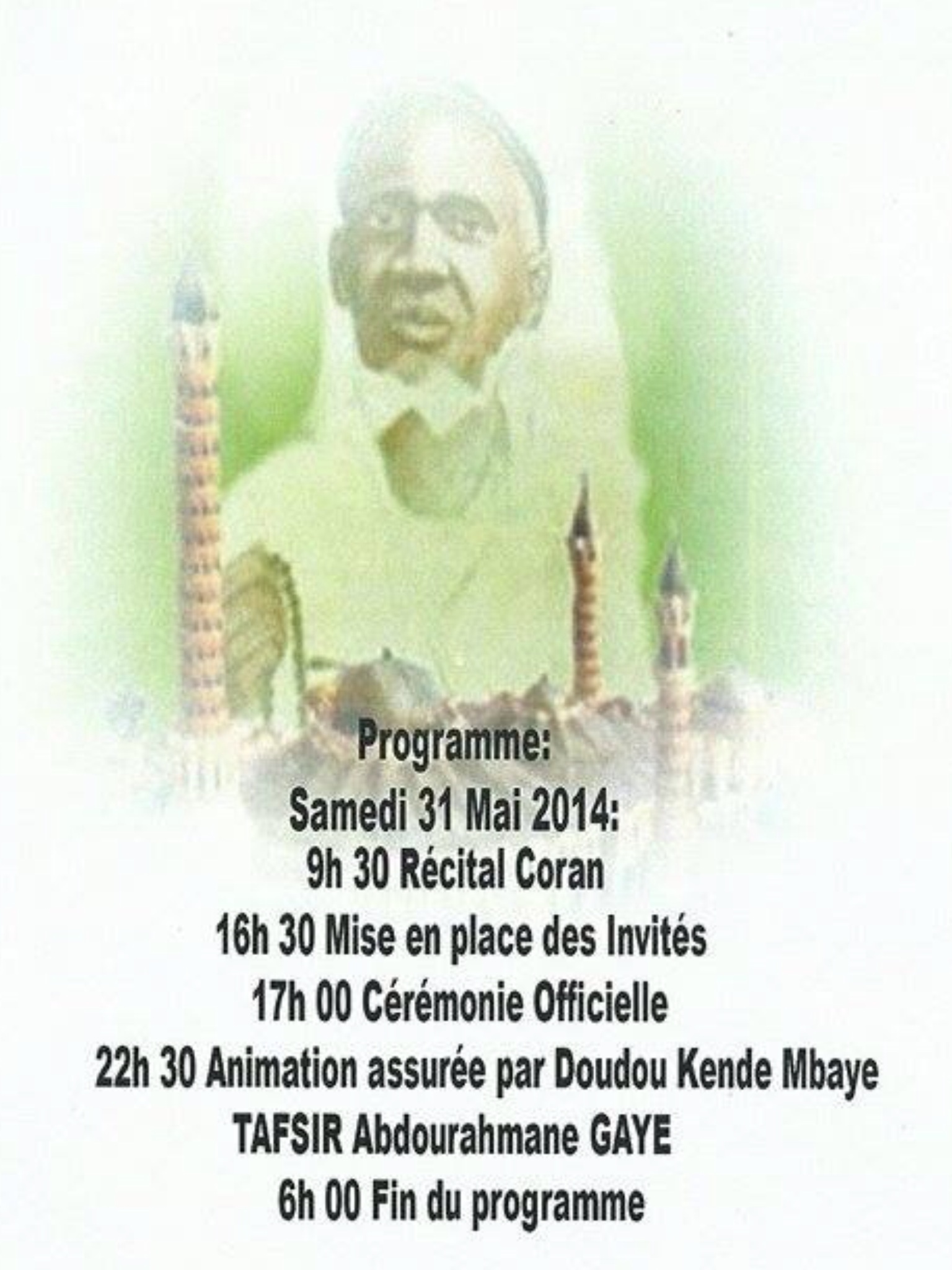 SEBIKOTANE: Gamou du Dahira Moutahabina Filahi , Samedi 31 Mai 2014 , sous la présence effective de Serigne Mame Malick Sy Mansour et Serigne Cheikh Tidiane Tall 
