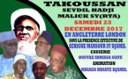 ANGLETERRE - Takoussane Seydil Hadj Malick de Londres : Ce Samedi 23 Decembre 2017 sous la presidence de Serigne  Mansour Sy Djamil