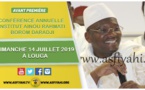 APPEL CONFERENCE ANNUELLE INSTITUT AINOU RAHMATI BOROM DARADJI DIMANCHE 14 JUILLET 2019 A LOUGA