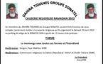 Conférence religieuse organisée par la Dahira Tidiane du groupe SONATEL, ce Samedi 23 Avril 2022.