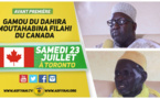 ANNONCE VIDEO -  Suivez l'avant-premiere du Gamou de la Dahira Moutahabina Filahi du Canada, Samedi 23 Juillet 2016 à Toronto
