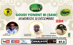 DIRECT - GOUDI YONENT BI DU 31 DECEMBRE 2021 avec Tafsir Abdourahmane Gaye, Chérif Mamine Aidara et El Hadji Sam Mboup, en premiére partie El Hadj Moussa Ndiaye et le Groupe Sopey Naby