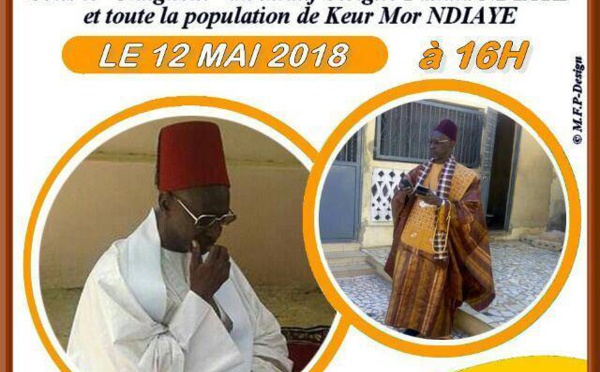 ANNONCE VIDEO - Gamou Keur Mor Ndiaye 2018, Samedi 12 Mai à Keur Mor Ndiaye, (Fandéne, Region de Thies) L'appel de Oustaz Ibrahima Ndao