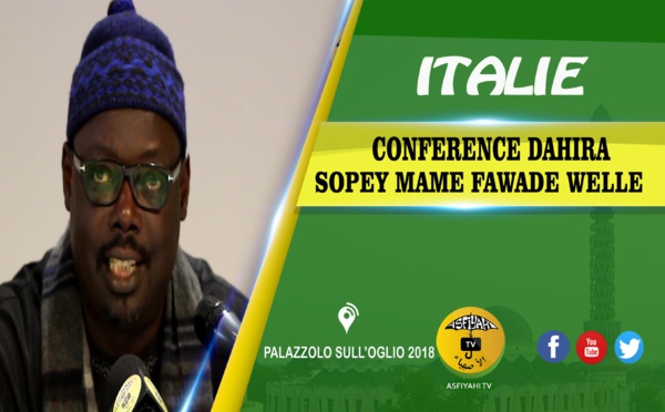 VIDEO - ITALIE - PALAZZOLO SULL'OGLIO : Suivez la conférence de la Dahiratoul Sopey Mame Fawade Wellè co-prèsidè par Serigne Sidy Ahmed SY Dabakh, Serigne Babacar SY Habib et Serigne Pape Makhtar Kèbè et animèe par Cheikh Diop et son groupe.