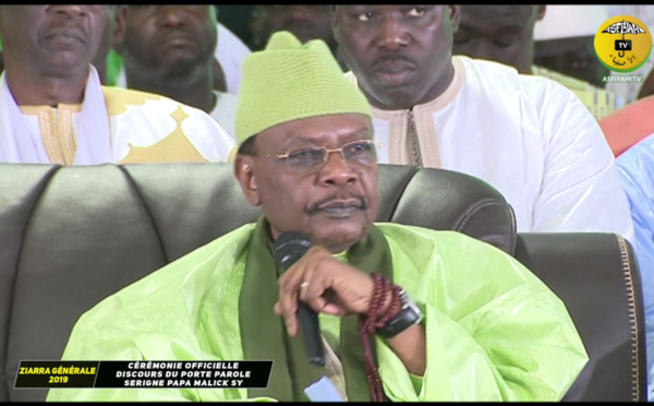 Vidéo - Ziarra Générale 2019 - Le Discours de Serigne Papa Malick Sy Porte Parole du Khalif Général des Tidianes