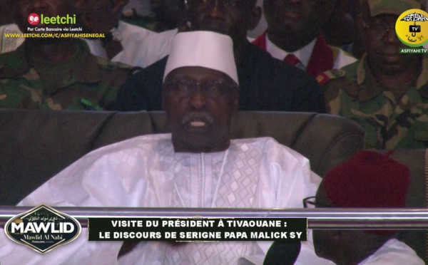 Visite du Président : Le Discours du Khalif Général des Tidianes Serigne Babacar Sy Mansour