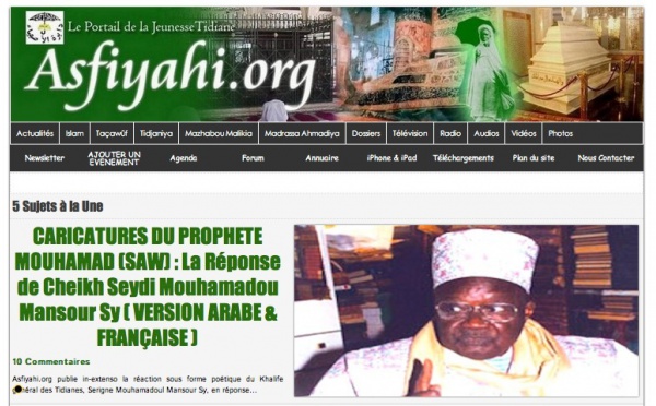 MÉDIAS : DIFFUSION DE LA REACTION  DE SERIGNE MANSOUR SY  : Asfiyahi.Org largement repris par la Presse nationale et Internationale 