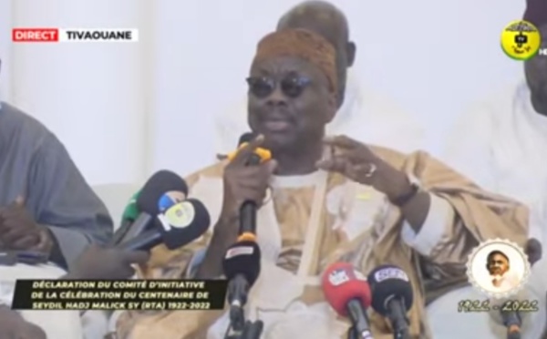 COMMUNIQUE DE PRESSE : lancement des activités marquant la commémoration du Centenaire d’El Hadj Malick Sy (RTA), ces 24, 25, 26 et 27 juin 2022 à Tivaouane.