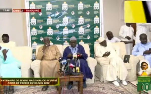 POINT DE PRESSE DU CENTENAIRE DE SEYDIL HADJ MALICK SY (RTA) - Déclaration liminaire