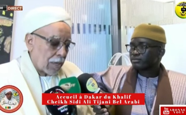 Les premiers mots du Khalif Cheikh Sidi Ali Titani Bel Arabi à son arrivée à l’AIBD/Dakar