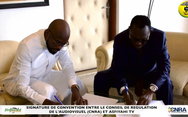 Signature de Convention entre le CNRA et Asfiyahi TV-Le Message de Babacar Diagne Président du CNRA