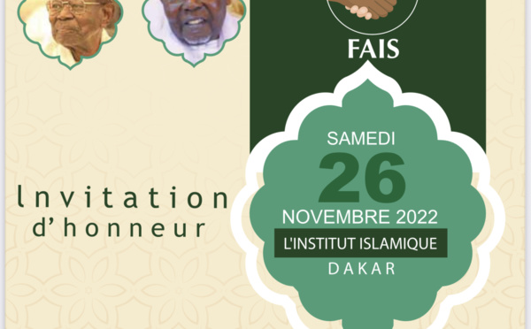 Conseil National de la Fédération des associations islamiques du Sénégal : Ce Samedi 26 Novembre à l’institut Islamique de Dakar