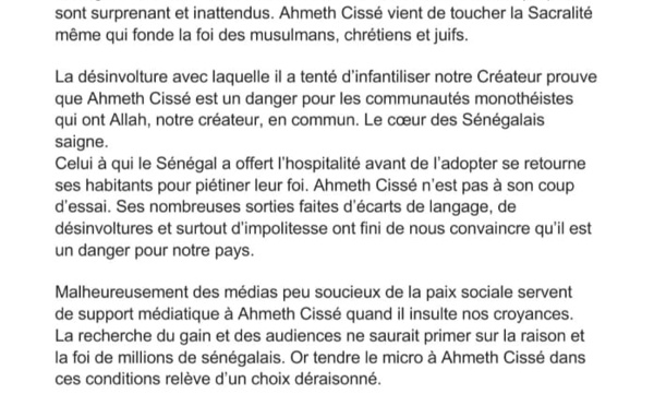 Après les propos d'Ahmed Cissé, l'association Wattu sunu Pass Pass s'indigne 