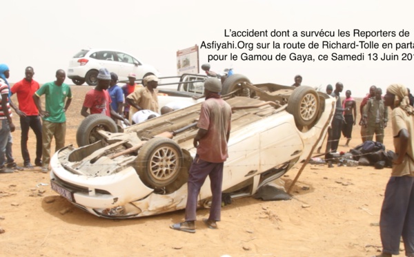 Des reporters de Asfiyahi.Org victimes d'un accident sur la route de Richard-Toll