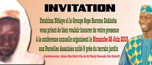 Conference Annuelle de Ibrahima Ndiaye du Groupe Sope Borom Dokhoba, Dimanche 28 Juin 2015 aux Parcelles Assainies