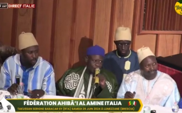 DIRECT ITALIE - TAKUSSANU SERIGNE BABACAR SY (RTA) - FEDERATION AHIBA'I AL AMINE ITALIE