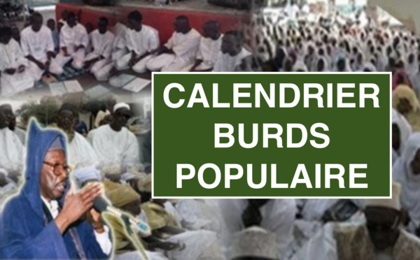 Voici le Calendrier des Burds Populaires du COSKAS, Mawlid 2015/2, AU Senegal et dans la Diaspora 