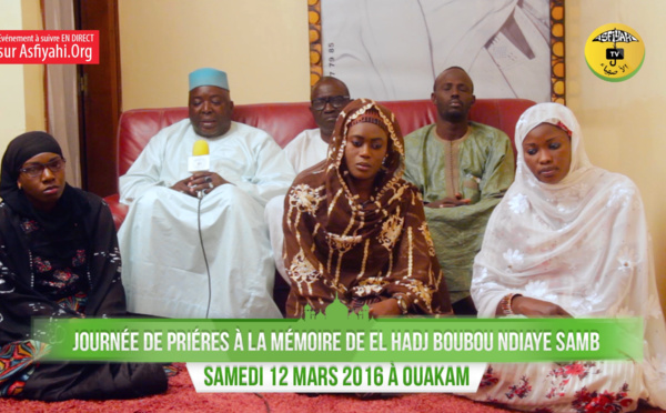 VIDEO - Suivez l'Avant-Première de la Journée de Prière à la mémoire d'El Hadj Boubou Ndiaye Samb, Samedi 12 Mars 2016 à Ouakam