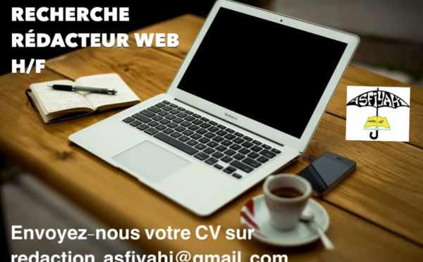 Asfiyahi.Org recherche un Redacateur Web H/F