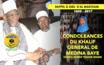 VIDEO - TIVAOUANE - RAPPEL À DIEU D'AL MAKTOUM - Suivez le film de la présentation de Condoléances du khalif de Médina Baye, Cheikh Ahmad Tidiane Niasse 